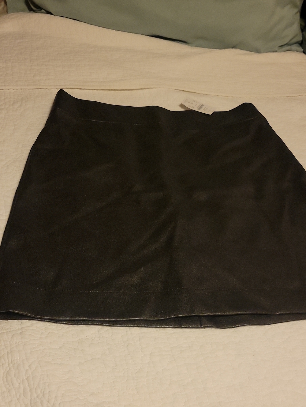 NWT J. Crew Black Faux Leather Mini Skirt Sz 8